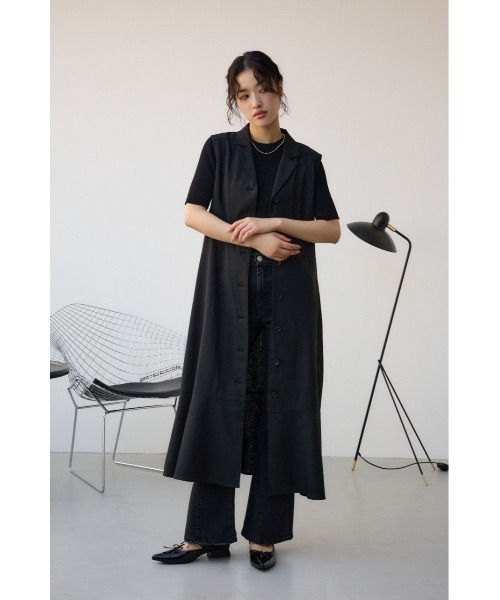 ◆MICHAA(ミーシャ)端正でおしゃれなオープンカラーワンピース ◇MICHAA(ミーシャ)端正でおしゃれなオープンカラーワンピース