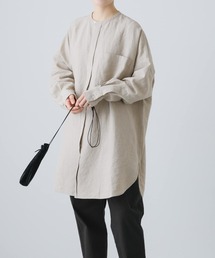 かぐれ ブラウス シャツ リネンチュニックシャツ レディース