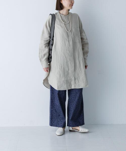かぐれ ブラウス シャツ リネンチュニックシャツ レディース