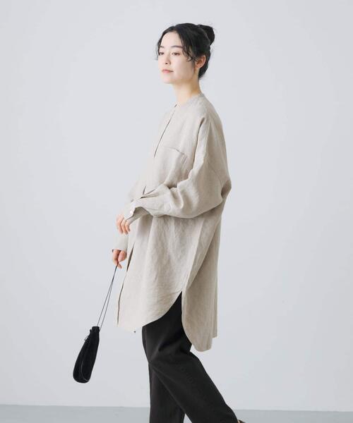 kagure / かぐれ | リネン チュニック シャツ | F | ホワイト | レディース かぐれ｜リネンチュニックシャツ | Rakuten Fashion(楽天ファッション