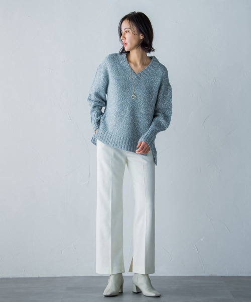 「LAUTREAMONT」 スラックス 11号 ブルー レディース_画像2