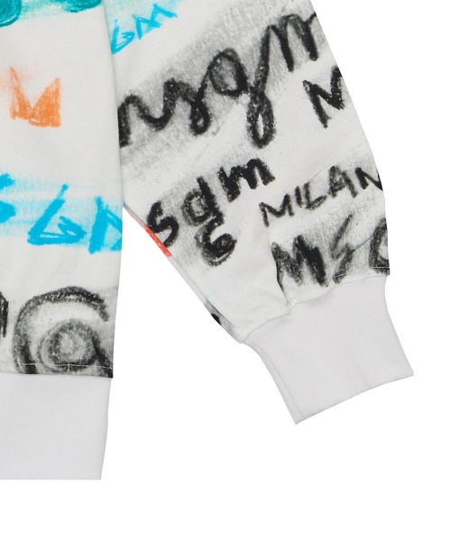 msgm キッズ　トレーナー MSGM KIDS トレーナー フロッキーロゴ スウェットシャツ キッズ