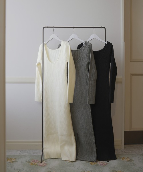 「Mili affinity」 ニットワンピース FREE ブラック レディース_画像2