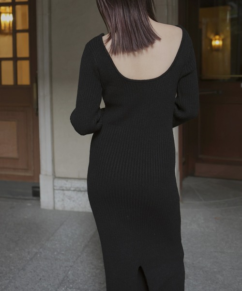 「Mili affinity」 ニットワンピース FREE ブラック レディース_画像4