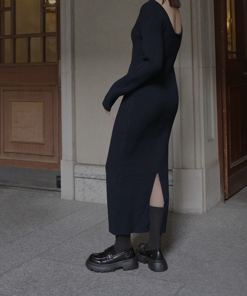 「Mili affinity」 ニットワンピース FREE ブラック レディース_画像8