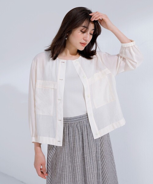 J.PRESS（J.プレス） ブルゾン アウター 「洗える」Sheer Vis リネン