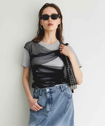MAISON SPECIAL（メゾンスペシャル） tシャツ Flower Motif Tulle