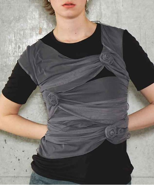 MAISON SPECIAL（メゾンスペシャル） tシャツ 半袖 Flower Motif Tulle