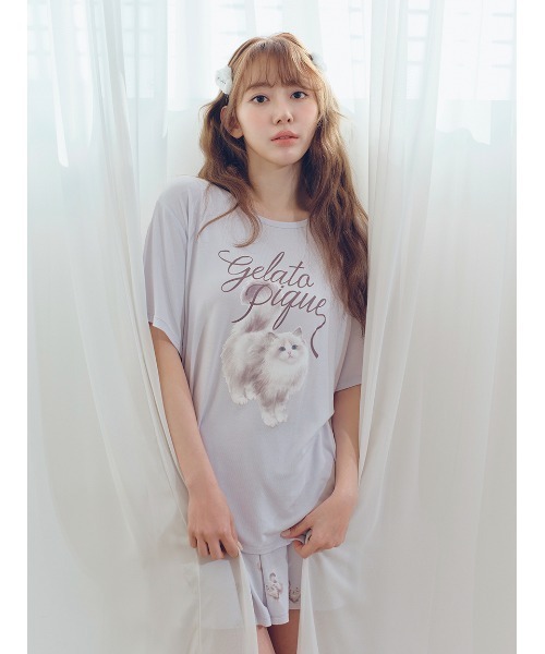 gelato pique パジャマ ルームウェア CAT柄ショートパンツ