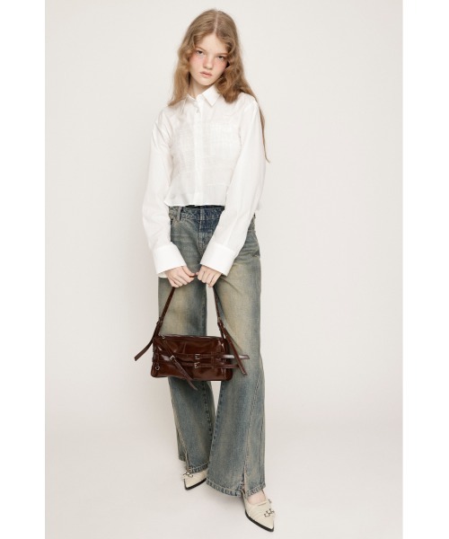 正規店仕入れの SLY ブラウス シャツ GATHER TULLE LACE SH 2P ギャザー トップス