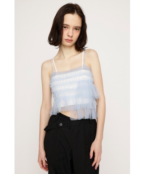 SLY ブラウス シャツ GATHER TULLE LACE SH 2P ギャザー