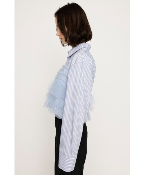 SLY ブラウス シャツ GATHER TULLE LACE SH 2P ギャザー