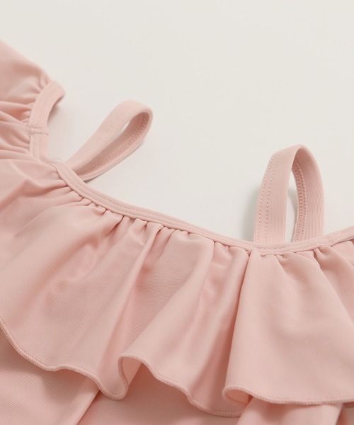 chil2 水着 フリル オフショルダー 水着セットアップ キッズ 子供