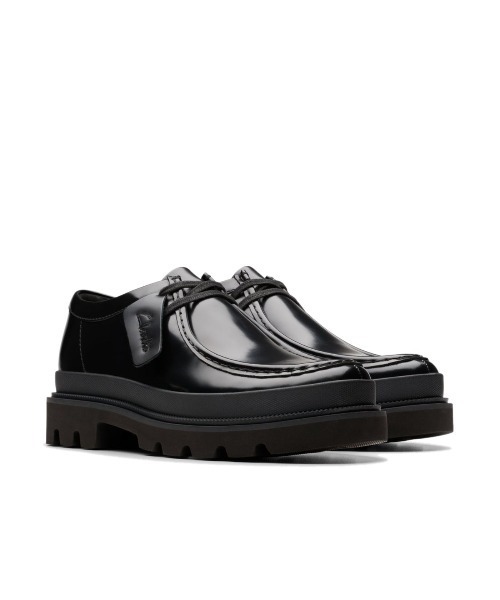 【美品】クラークス バデルシーム メンズ 厚底 黒 26 ワラビー Clarks デッキシューズ Badell Seam（クラークス バデルシーム