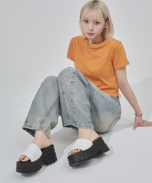 ENVYM ワイドベルトサンダル ENVYM サンダル ワイドベルトサンダル レディース : ZOZOTOWN