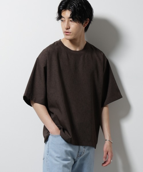 NANO universe（ナノ・ユニバース） tシャツ テックリネン布帛Tシャツ 