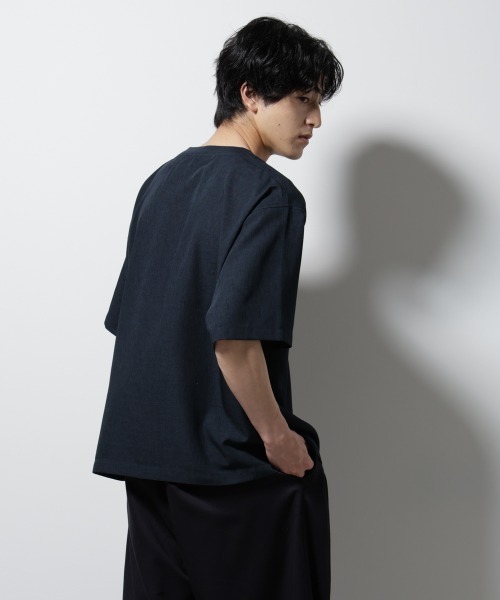 NANO universe（ナノ・ユニバース） tシャツ テックリネン布帛Tシャツ 