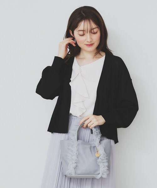 ニット ショートカーディガン M〜2XL 2color index カーディガン 「6色展開」リラクシーショートカーディガン