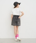 ワイドパンツ パンツ キッズ デニムハート釦シ...の詳細画像3