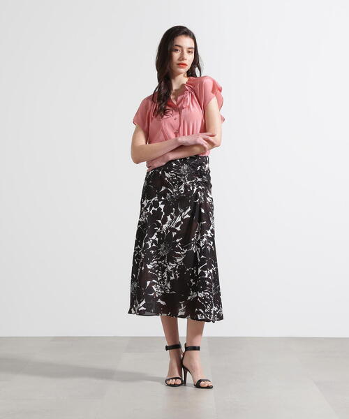 PINKY&DIANNE スカート グラデーションフラワープリントマーメイド