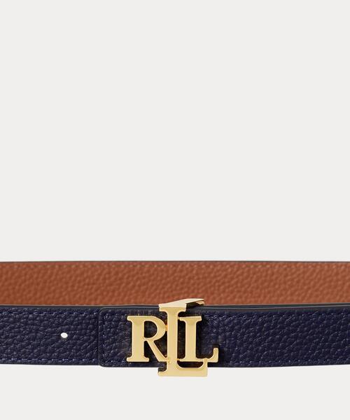 LAUREN RALPH LAUREN/ロゴ リバーシブル レザー スキニー ベルト セール】ロゴ リバーシブル レザー ベルト（ベルト）｜LAUREN