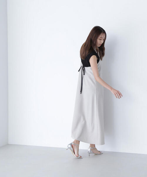 ほぼ未使用★定価1.5万 ナチュラルビューティベーシック ワンピース ドレス M セール】ショルダーギャザーピンタックワンピース(505225462