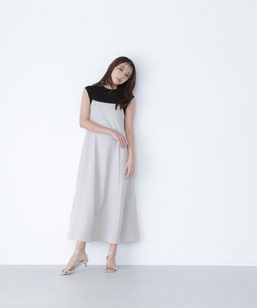 NATURAL BEAUTY BASIC ワンピース バイカラーキャミワンピース