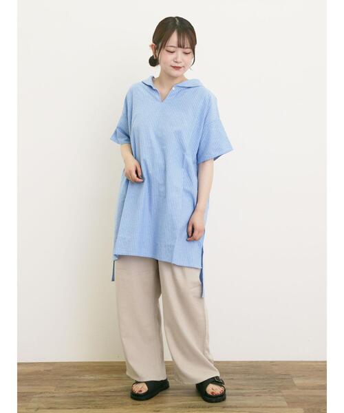 SOUさま専用 Samansa Mos2 パンツ レーヨン麻ゆるストレートパンツ