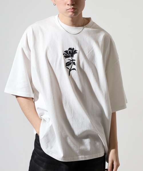極美品♪45rpm コットン 半袖Tシャツ 白 ホワイト 日本製 ロゴ刺繍 gram. tシャツ 刺繍＆プリントデザインコットンTシャツ メンズ