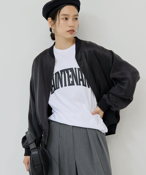 ベスト ジレ キュプラサテンブルゾン レディース