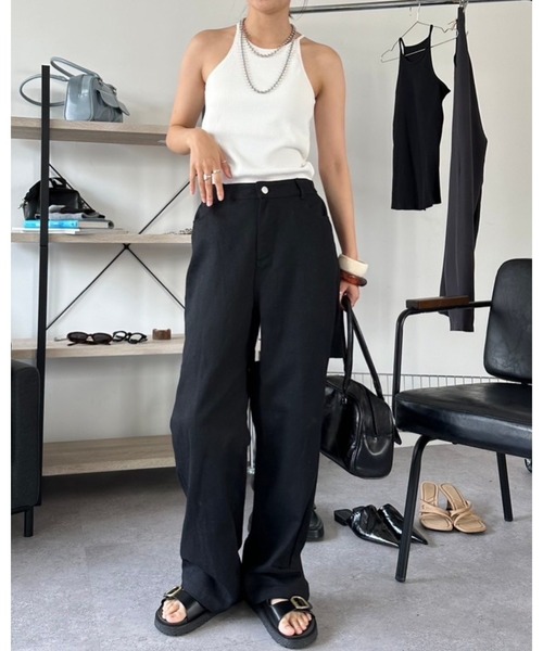 「HANNE」 チノパンツ FREE ブラック レディース_画像5