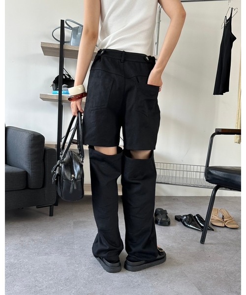 「HANNE」 チノパンツ FREE ブラック レディース_画像7