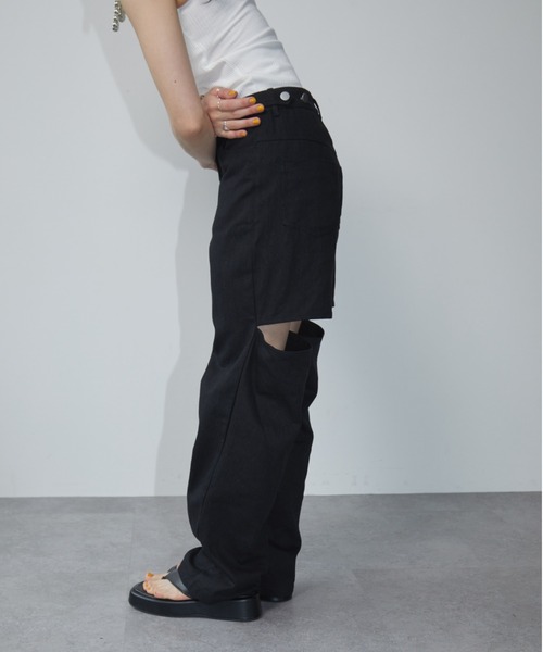 「HANNE」 チノパンツ FREE ブラック レディース_画像8