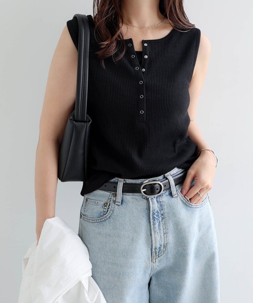 SUBLATIONS ノースリーブトップス CIRCLE CUTTING LAYERED TANKTOP .13【BLACK -TEXT-】 – SUBLATIONS
