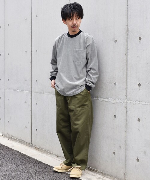 「SHIPS any」 長(zhǎng)袖Tシャツ MEDIUM ダークグレー メンズ
