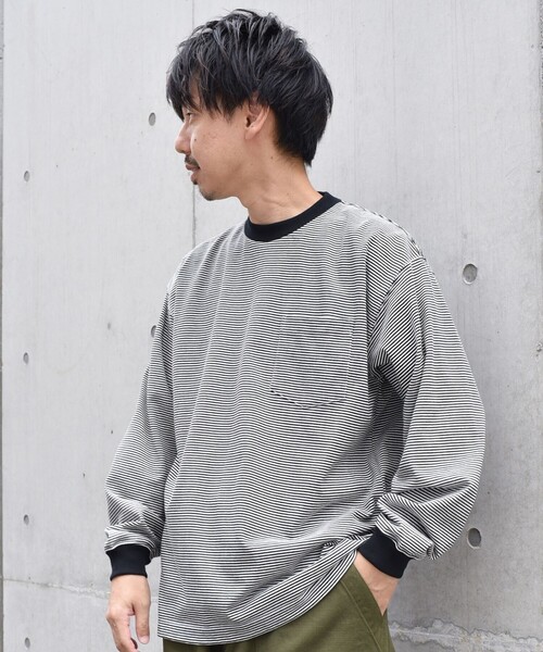 「SHIPS any」 長(zhǎng)袖Tシャツ MEDIUM ダークグレー メンズ