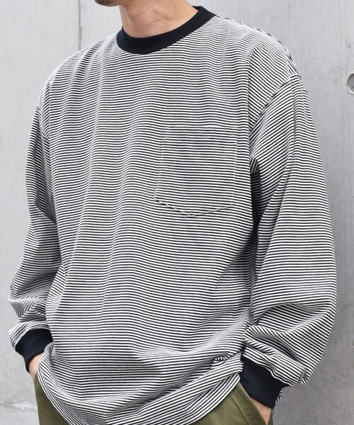 「SHIPS any」 長(zhǎng)袖Tシャツ MEDIUM ダークグレー メンズ