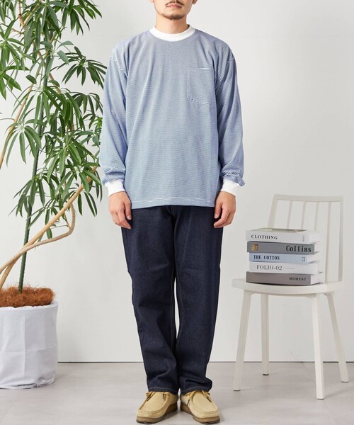 「SHIPS any」 長(zhǎng)袖Tシャツ MEDIUM ダークグレー メンズ