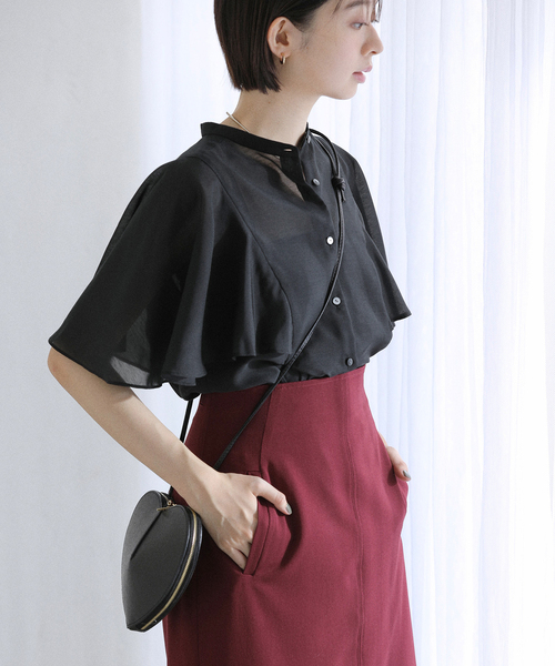 La TOTALITE ブラウス シャツ 「WEB限定」「洗える」ケープ
