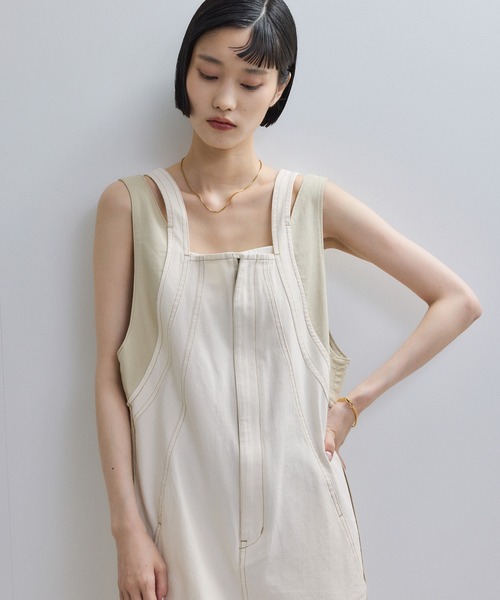 ADAM ET ROPE' FEMME サロペット38 ADAM ET ROPE' サロペット オーバーオール バイカラーサロペット