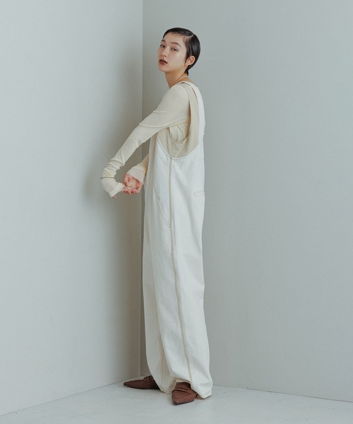 ADAM ET ROPE' サロペット オーバーオール バイカラーサロペット