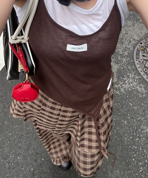 Alley Tokyo パンツ フリフリのチェックパンツとプリーツの巻くやつの