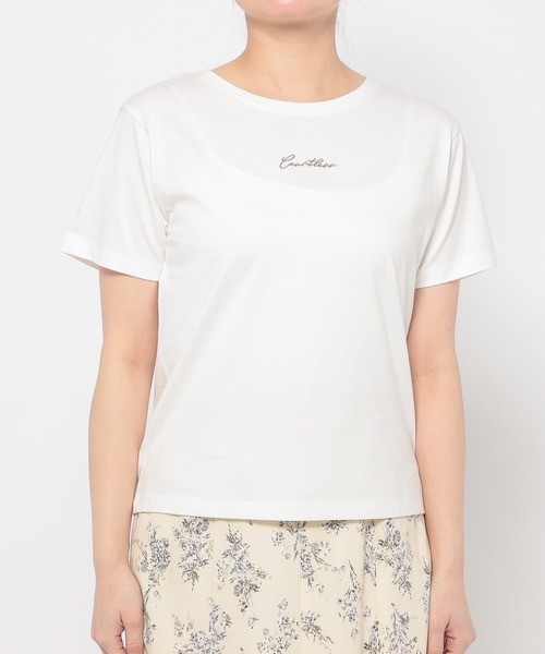 mysty woman（ミスティウーマン） 半袖Tシャツ FREE チャコールグレー