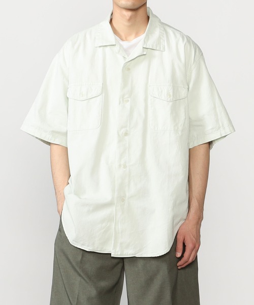 「orSlow」 半袖シャツ 2 ライトグリーン メンズ_画像5