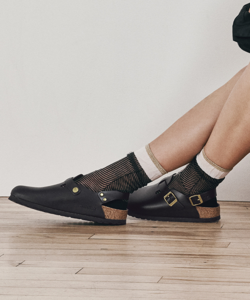 BIRKENSTOCK 黒シューズ BIRKENSTOCK MONTANA Oiled Leather ( REGULAR FIT ) BLACK