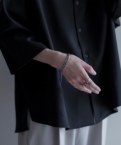 「cussil」 半袖シャツ L グレイッシュベージュ メンズ_画像6