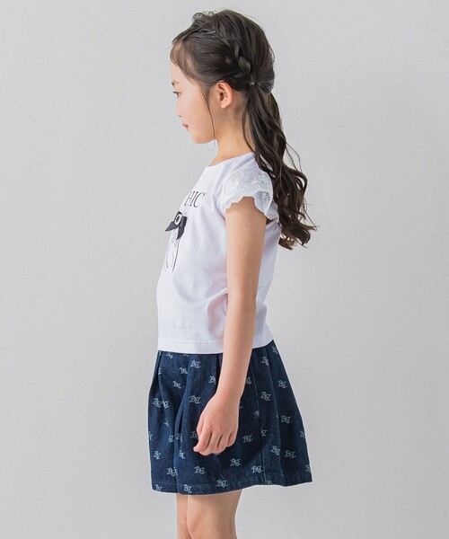 「BeBe」 「KIDS」半袖カットソー 110 ホワイト キッズ_画像3