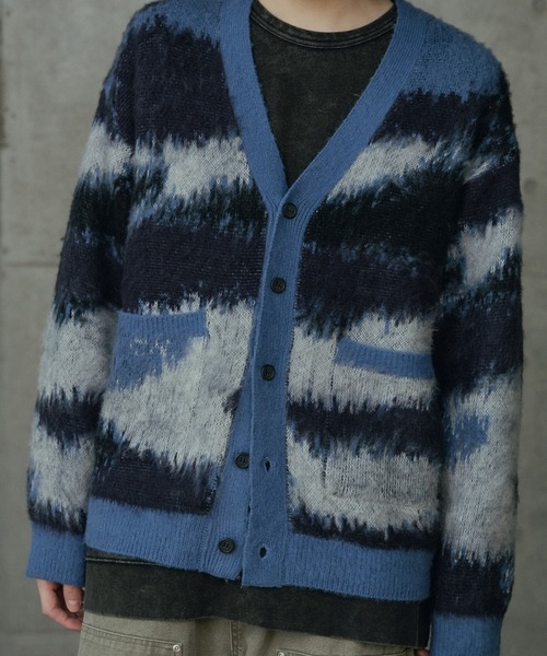 ラトルトラップ（RATTLE TRAP）/カモフラ風Wジャガードカーディガン RATTLE TRAP（ラトルトラップ） セーター ニット カモフラ風W