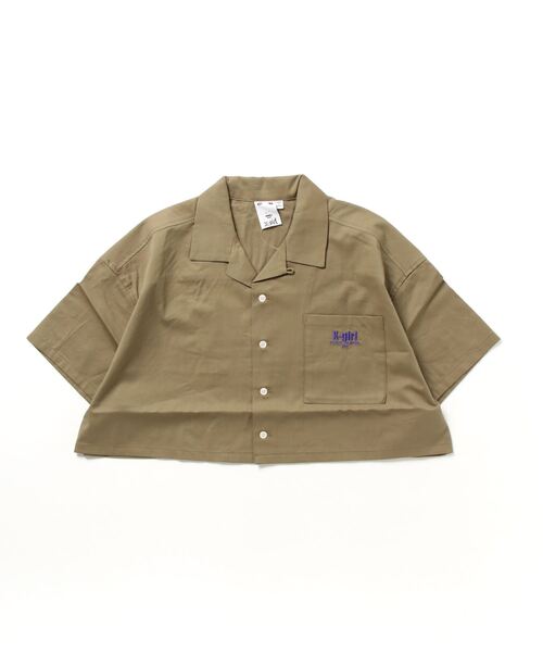 「X-girl」 半袖シャツ M オリーブ レディース_画像2
