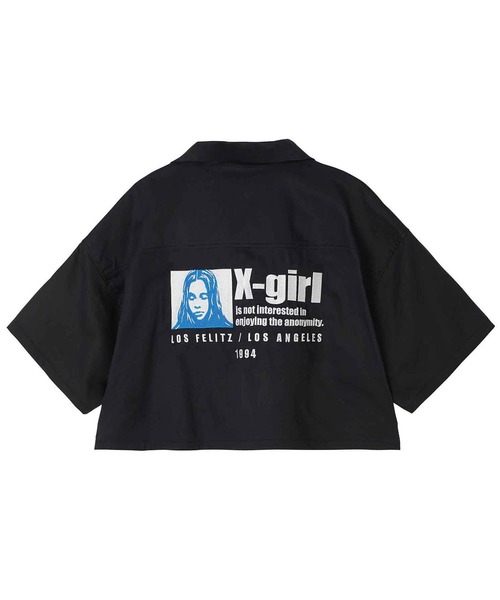 「X-girl」 半袖シャツ M オリーブ レディース_画像4